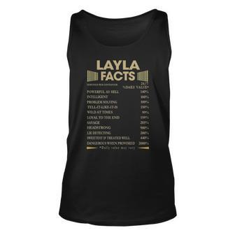 Layla Name Gift Layla Facts Unisex Tank Top - Seseable