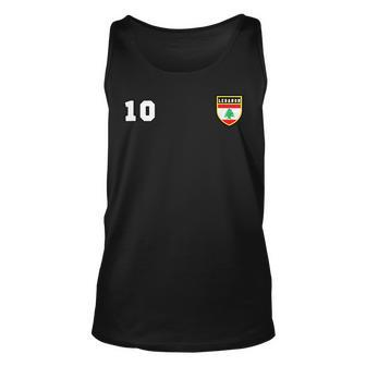 Lebanon Number 10 Soccer Flag Football Lebanese Unisex Tank Top | Mazezy DE