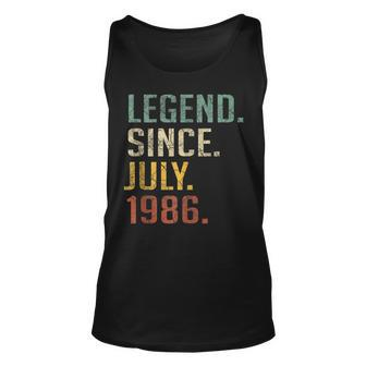 Legend Since July 1986 34Th Birthday Gift 34 Year Old Unisex Tank Top | Mazezy DE