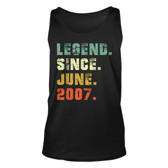 Legend Since June 2007 16Th Birthday 16 Years Old Gift Men Unisex Tank Top | Mazezy DE