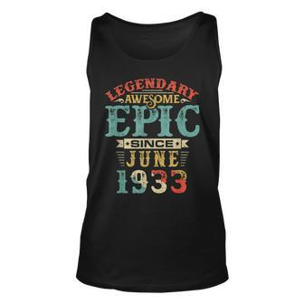Legendary Awesome Epic Since June 1933 Birthday 87 Years Unisex Tank Top | Mazezy
