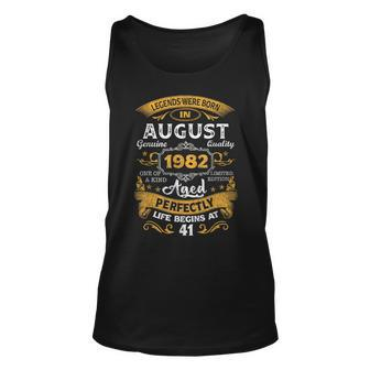 Legends Born In August 1982 41 Years Old 41St Birthday Gifts Unisex Tank Top - Monsterry UK