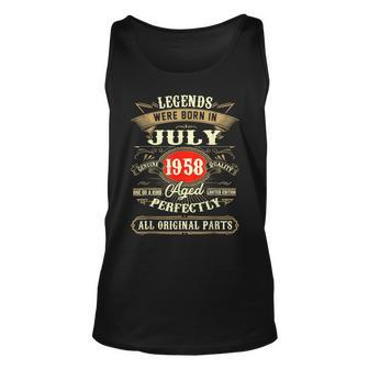 Legends Were Born In July 1958 65Th Birthday Gifts Unisex Tank Top - Monsterry AU