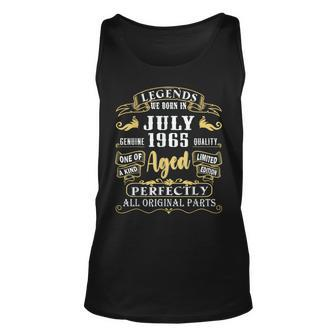 Legends Were Born In July 1965 Vintage 55Th Birthday Gifts Unisex Tank Top | Mazezy