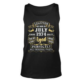 Legends Were Born In July 1974 Vintage 46Th Birthday Gifts Unisex Tank Top | Mazezy CA