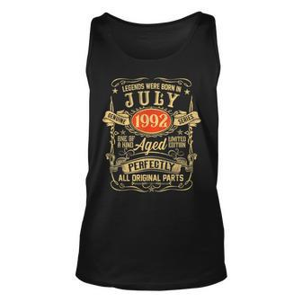 Legends Were Born In July 1992 29Th Birthday 29 Years Old Unisex Tank Top | Mazezy
