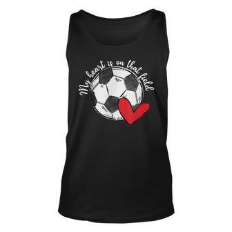 Leopard My Heart Is On That Field Soccer Game Day Vibes Unisex Tank Top | Mazezy