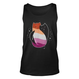 Lesbian Cat Lgbt Pride Flag Lgbt Gay Sapphic Black Yin Yang Tank Top | Mazezy