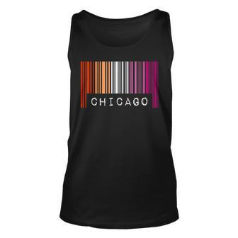 Lesbian Gay Barcode Pride Chicago Illinois Queer Aesthetic Unisex Tank Top | Mazezy CA