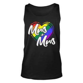 Lesbian Marriage - Gay Pride Wedding Gifts - Mrs And Mrs Unisex Tank Top | Mazezy