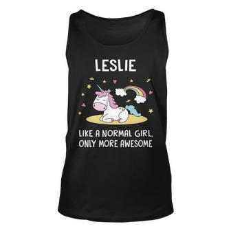 Leslie Name Gift Leslie More Awesome Unisex Tank Top - Seseable
