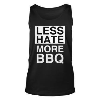 Less Hate More Bbq Barbecue Smoker Grill Master Unisex Tank Top - Thegiftio UK