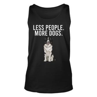 Less People More Dogs Border Collie Funny Introvert Unisex Tank Top - Thegiftio UK