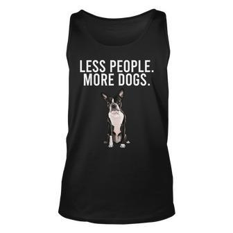 Less People More Dogs Boston Terrier Funny Introvert Unisex Tank Top - Thegiftio UK