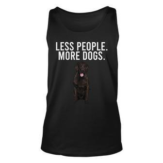 Less People More Dogs Flat-Coated Retriever Funny Introvert Unisex Tank Top - Thegiftio UK