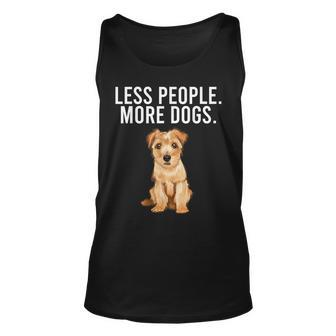 Less People More Dogs Norfolk Terrier Funny Introvert Unisex Tank Top - Thegiftio UK