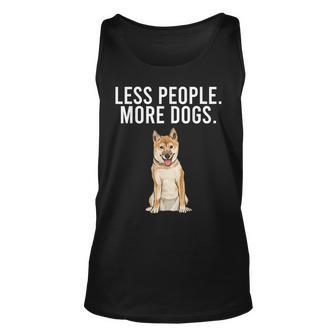 Less People More Dogs Shiba Inu Funny Introvert Unisex Tank Top - Thegiftio UK