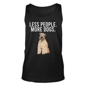 Less People More Dogs Soft Coated Wheaten Terrier Funny Unisex Tank Top - Thegiftio UK