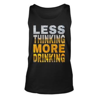 Less Thinking More Drinking Spring Break Bachelor Party Unisex Tank Top - Thegiftio UK