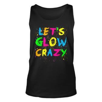 Let Glow Crazy Retro Colorful Quote Group Team Tie Dye Tank Top - Thegiftio UK