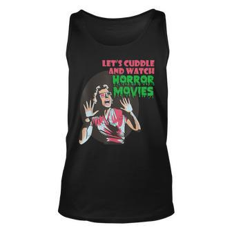 Let's Cuddle And Watch Horror Movies Halloween Halloween Tank Top | Mazezy