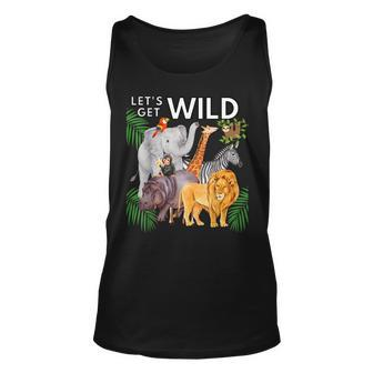 Lets Get Wild Animals Zoo Safari Party A Day At The Zoo Unisex Tank Top - Seseable
