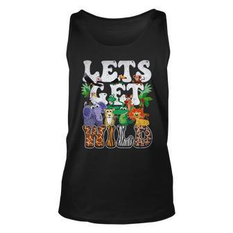Lets Get Wild Print African Animal Zookeeper Safari Party Unisex Tank Top | Mazezy