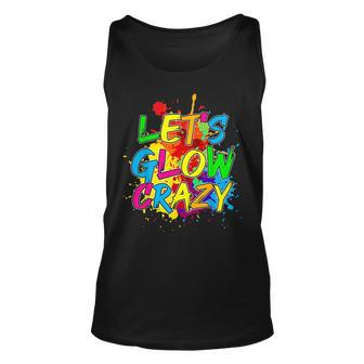 Lets Glow Crazy Glow Party 80S Retro Costume Party Lover Unisex Tank Top - Seseable
