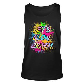 Lets Glow Crazy Party Boys Girls 80S Party Outfit Unisex Tank Top | Mazezy