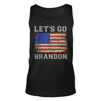 Lets Go Brandon American Flag Anti Liberal Us Gift For Mens Unisex Tank Top | Mazezy
