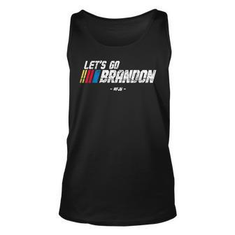 Lets Go Brandon Race Car Grunge Distressed Funny Gift Idea Unisex Tank Top | Mazezy