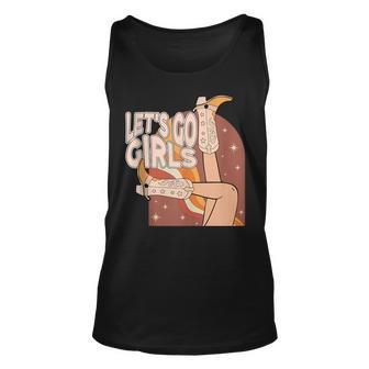 Lets Go Girls Cowgirl Boots Country Bachelorette Party Unisex Tank Top - Seseable