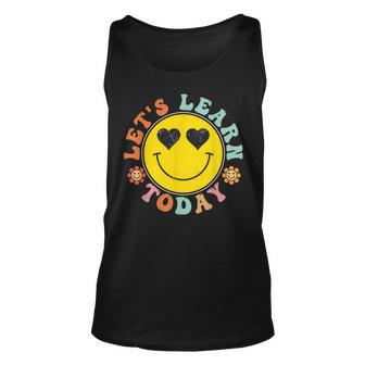 Lets Learn Today Hippie Smile Face Back To School Unisex Tank Top - Thegiftio UK