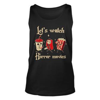 Let's Watch Horror Movies Halloween Costume Hot Dog Tank Top - Monsterry AU