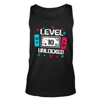 Level 10 Unlocked Gamer 10Th Birthday Video Game Lovers Tank Top - Monsterry CA