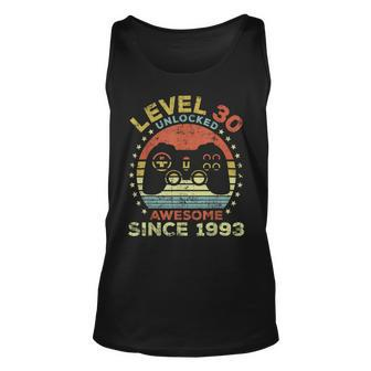 Level 30 Unlocked Awesome Since 1993 30Th Birthday Gaming Unisex Tank Top - Thegiftio UK