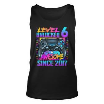 Level 6 Unlocked Awesome Since 2017 6Th Birthday Gaming Kids Unisex Tank Top - Seseable