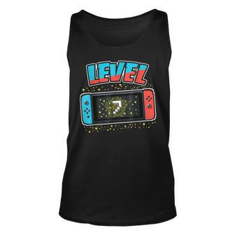 Level 7 Birthday Boy 7 Years Old Video Games Gift Unisex Tank Top | Mazezy