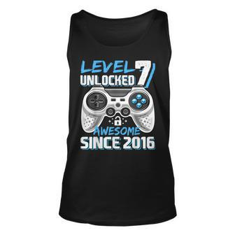 Level 7 Unlocked Awesome 2016 Video Game 7Th Birthday Boy Unisex Tank Top - Seseable