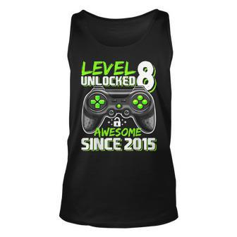 Level 8 Unlocked Awesome 2015 Video Game 8Th Birthday Boy Tank Top - Monsterry