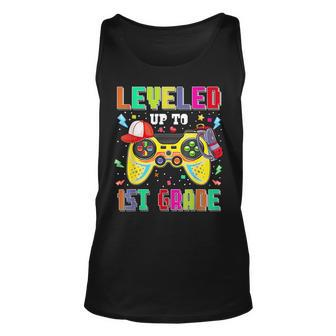Leveled Up To 1St Grade Gamer First Day Boys Back To School Unisex Tank Top - Monsterry