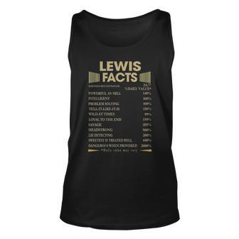 Lewis Name Gift Lewis Facts V2 Unisex Tank Top - Seseable
