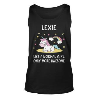 Lexie Name Gift Lexie Unicorn Like Normal Girlly More Awesome Unisex Tank Top - Seseable