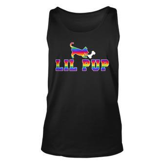 Lgbt Gay Pride Lil Pup Dog Silhouette Unisex Tank Top | Mazezy