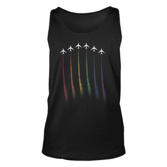 Lgbtq Air Force Flyover - Lgbt Gay Airplane Pilot Unisex Tank Top | Mazezy CA