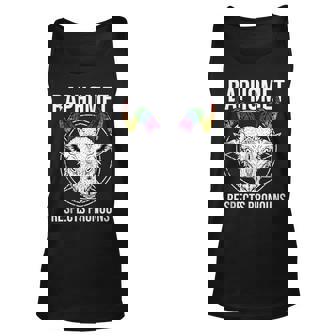 Lgbtq Baphomet Satan Devil Respect Pronouns Unisex Tank Top | Mazezy