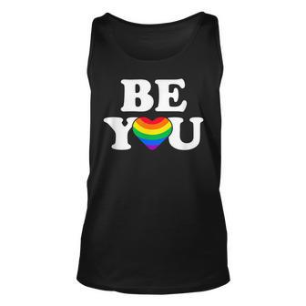 Lgbtq Be You Gay Pride Lgbt Ally Flag Retro Vintage Unisex Tank Top | Mazezy AU