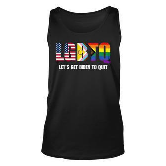 Lgbtq Lets Get Biden To Quite Funny Gay Pride Unisex Tank Top - Seseable