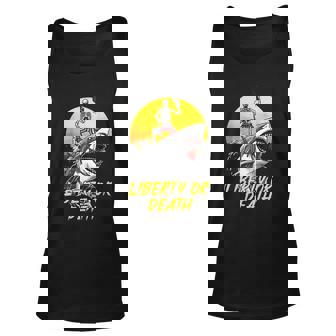 Liberty Or Death Vintage Skeleton Shark Patriotic Proud Unisex Tank Top - Seseable