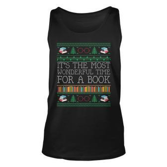 Librarian Books Reading Ugly Christmas Sweaters Tank Top - Monsterry UK